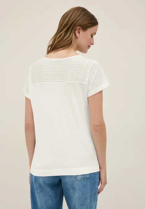Shirt mit Burn-Out-Details vanilla white