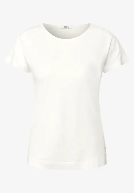 Shirt mit Burn-Out-Details vanilla white