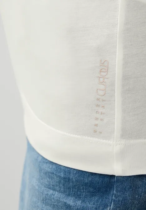 Shirt mit Burn-Out-Details vanilla white