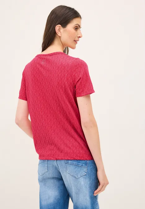 Ausbrenner-Shirt mit Wording glazed apple red