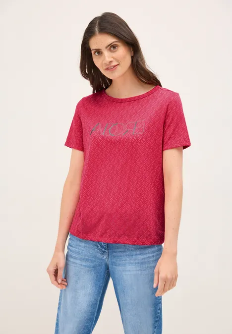 Ausbrenner-Shirt mit Wording glazed apple red