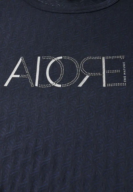 Ausbrenner-Shirt mit Wording urban dark blue