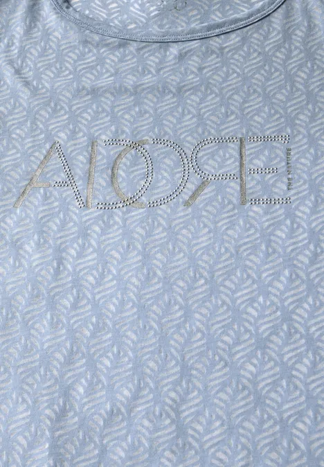 Ausbrenner-Shirt mit Wording mountain blue