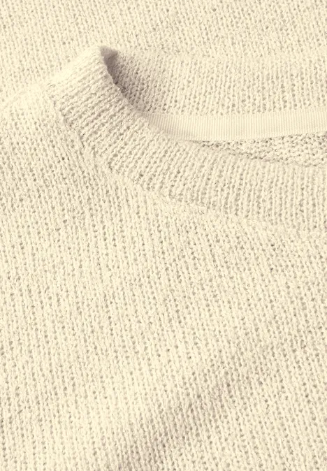 Strick-Look Glitzer T-Shirt light beige