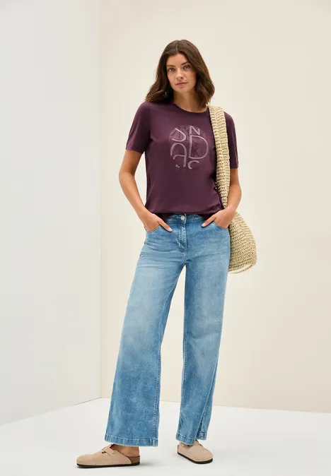 T-Shirt mit Artwork mulberry red