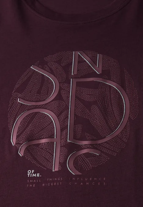 T-Shirt mit Artwork mulberry red