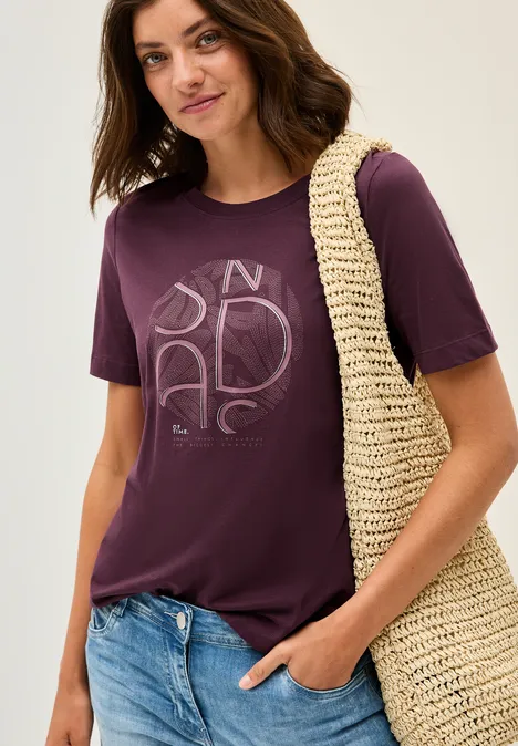 T-Shirt mit Artwork mulberry red