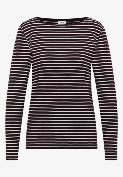 Gestreiftes Shirt eggplant red Gestreiftes Shirt eggplant red