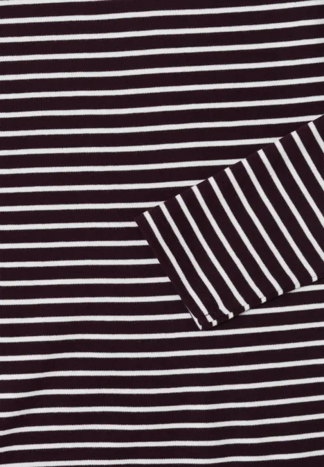 Gestreiftes Shirt eggplant red Gestreiftes Shirt eggplant red