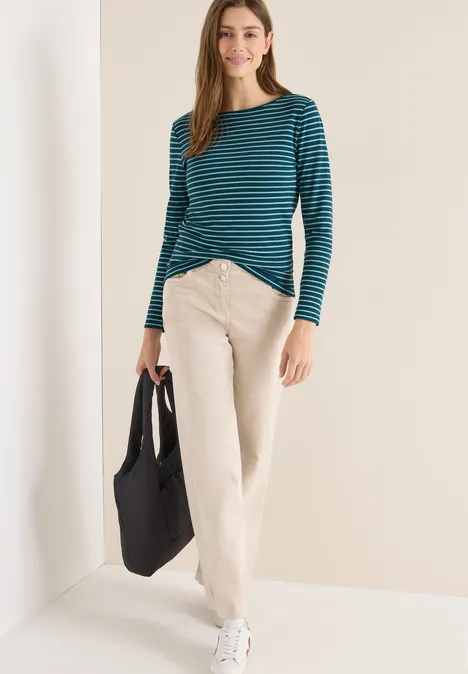 Gestreiftes Shirt dark sea green