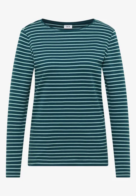Gestreiftes Shirt dark sea green