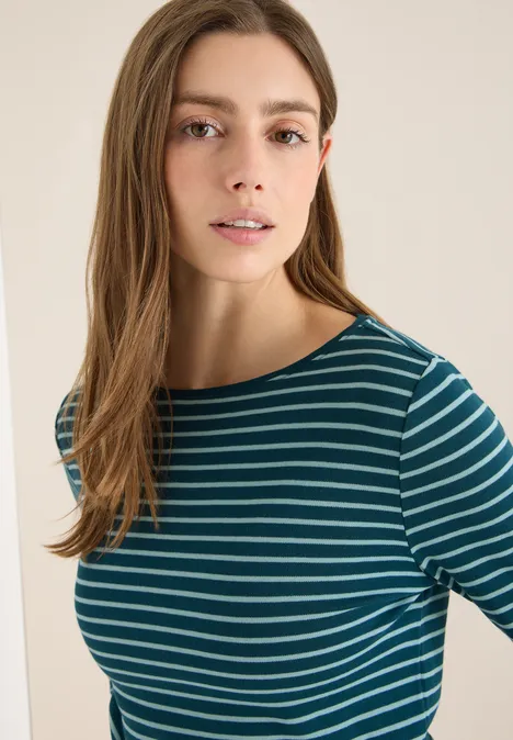 Gestreiftes Shirt dark sea green