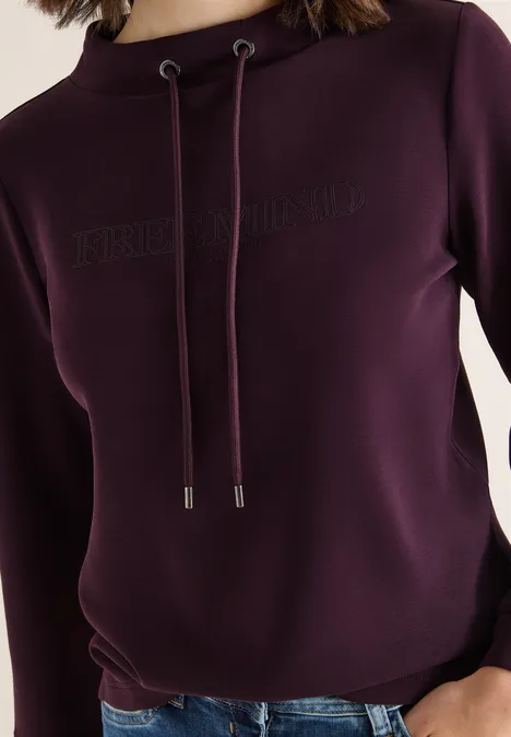 Shirt met borduursel eggplant red