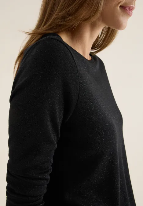 Glitterend shirt van jersey Black Glitterend shirt van jersey Black