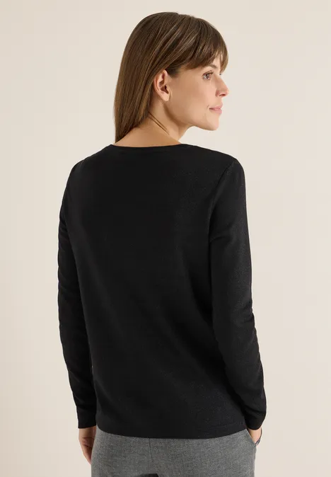 Glitterend shirt van jersey Black Glitterend shirt van jersey Black