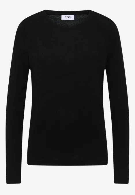 Glitterend shirt van jersey Black Glitterend shirt van jersey Black