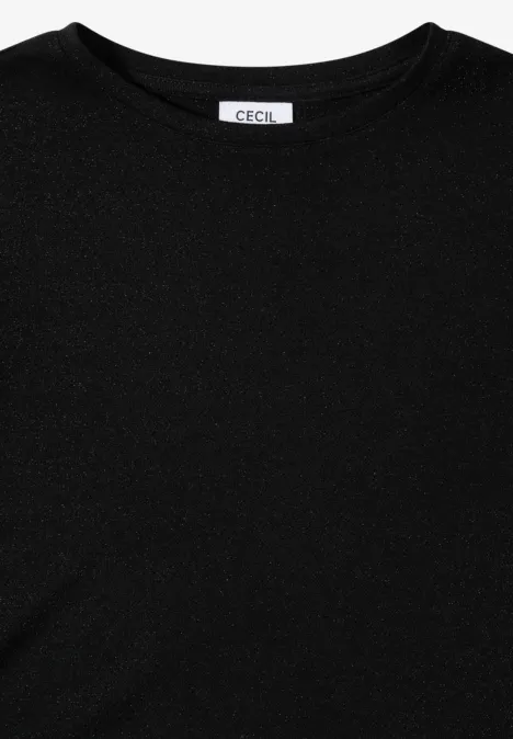 Glitterend shirt van jersey Black Glitterend shirt van jersey Black