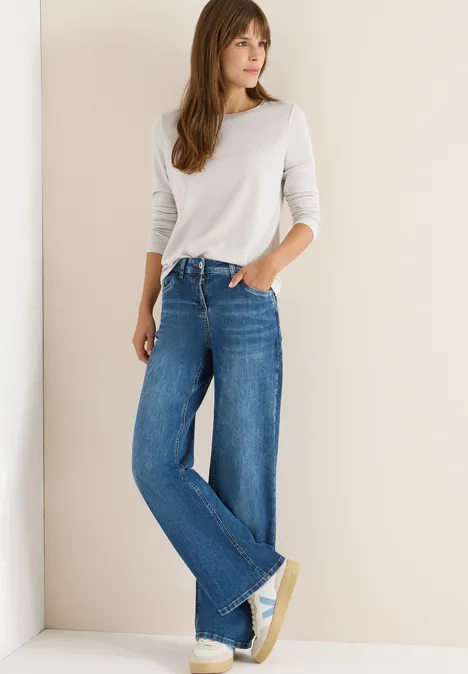 Glitterend shirt van jersey light greige Glitterend shirt van jersey light greige