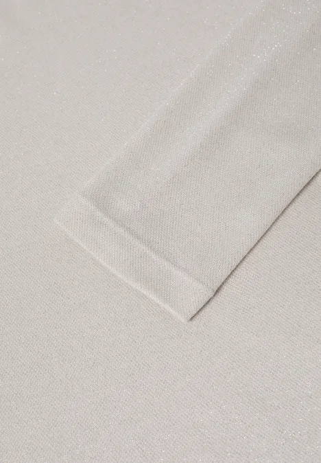 Glitterend shirt van jersey light greige Glitterend shirt van jersey light greige