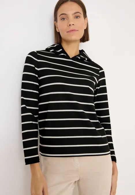 Gestreepte hoodie Black Gestreepte hoodie Black