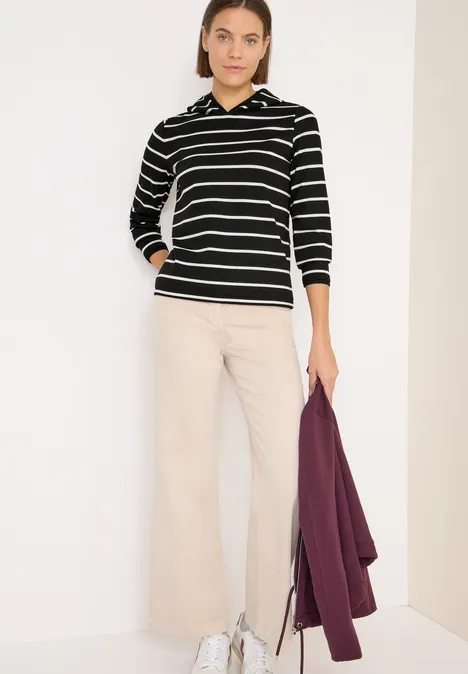 Gestreepte hoodie Black Gestreepte hoodie Black