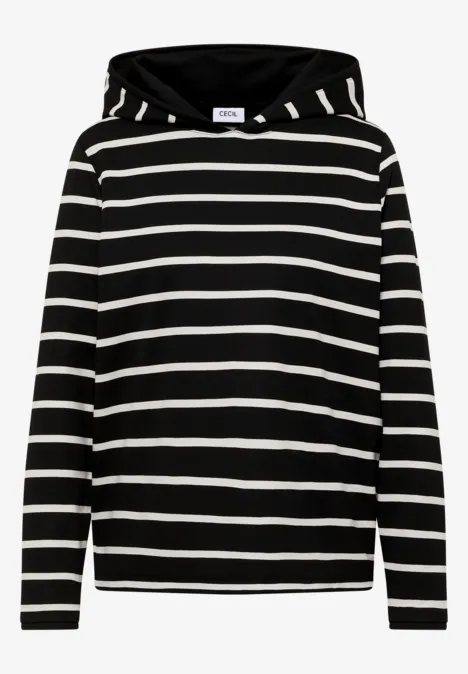 Gestreepte hoodie Black Gestreepte hoodie Black
