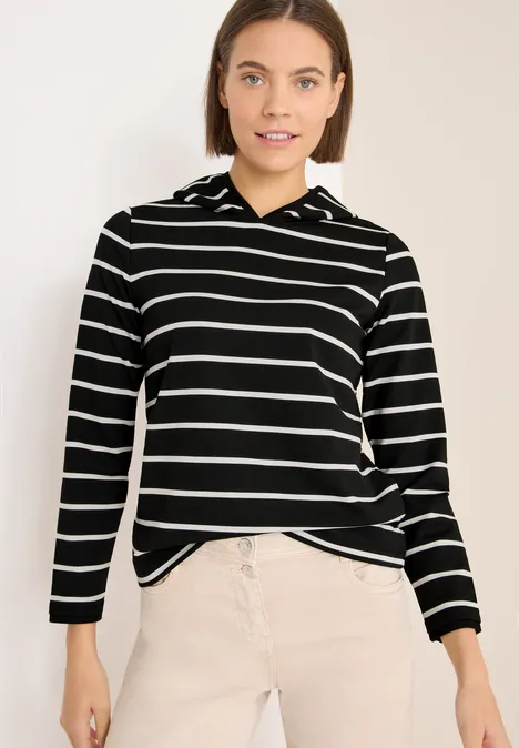 Gestreepte hoodie Black Gestreepte hoodie Black