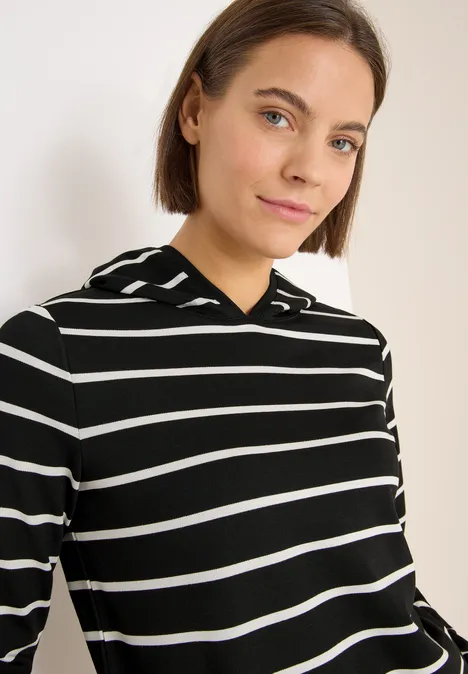 Gestreepte hoodie Black Gestreepte hoodie Black