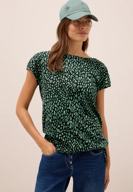 Shirt mit Raffung ink green