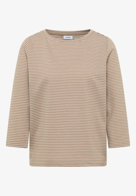 Gestreiftes Shirt natural taupe