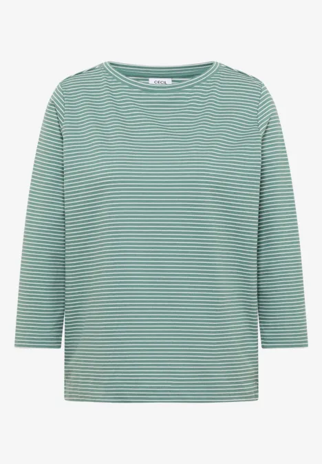 T-shirt à rayures jewel green