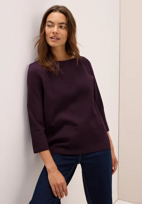 Basic geribd shirt eggplant red