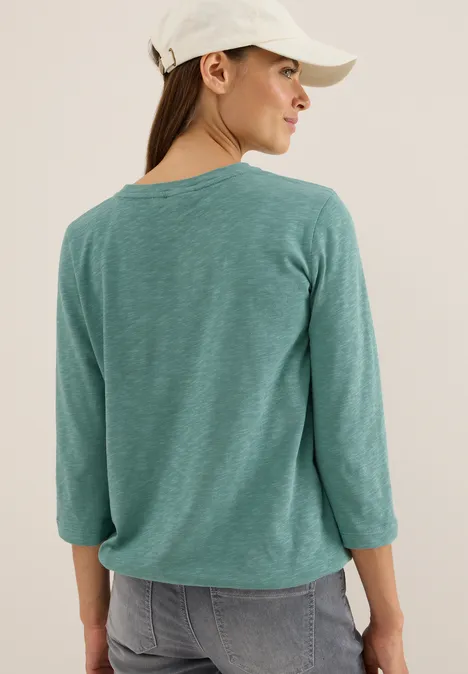 Slub Shirt mit Rundhals jewel green