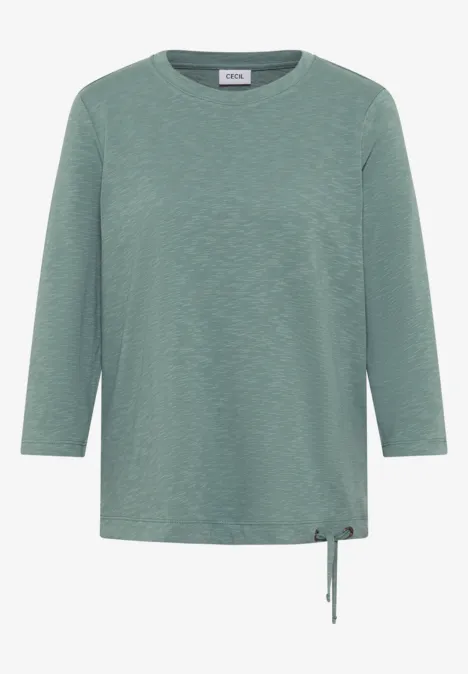 Slub Shirt mit Rundhals jewel green