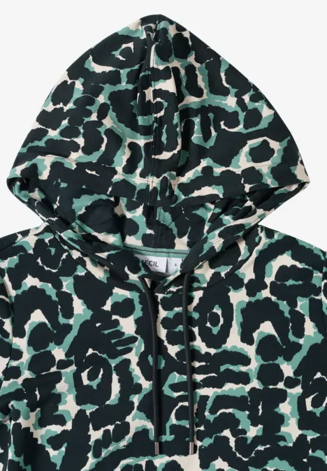Gemustertes Hoodie Shirt ink green