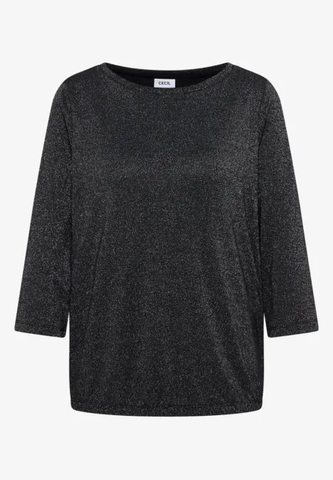 Shirt mit Glitzerdetails Black