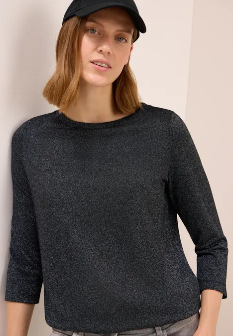 Shirt mit Glitzerdetails Black