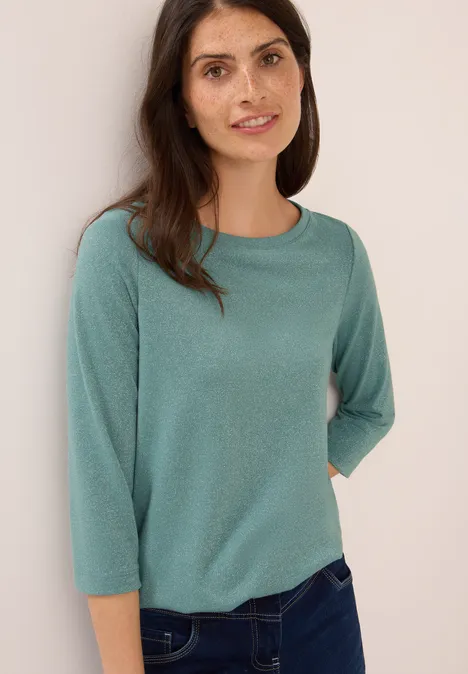 Shirt mit Glitzerdetails jewel green
