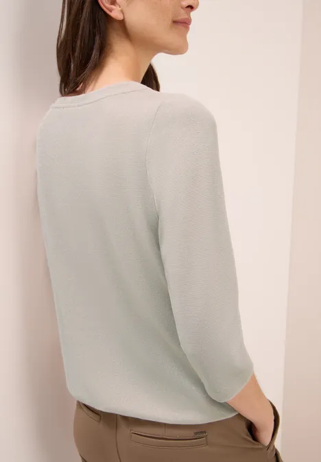 Shirt mit Glitzerdetails oat milk beige