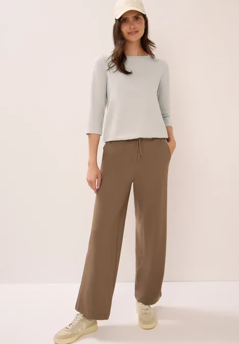Shirt mit Glitzerdetails oat milk beige