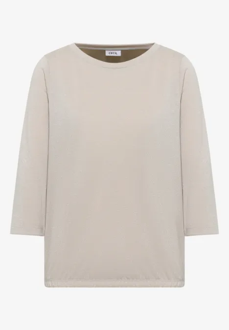 Shirt mit Glitzerdetails oat milk beige