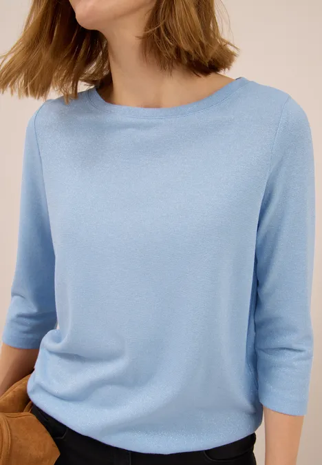 Shirt mit Glitzerdetails light sky blue