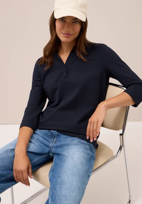 Polo avec détail de boutons urban dark blue