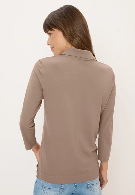Polo avec détail de boutons natural taupe