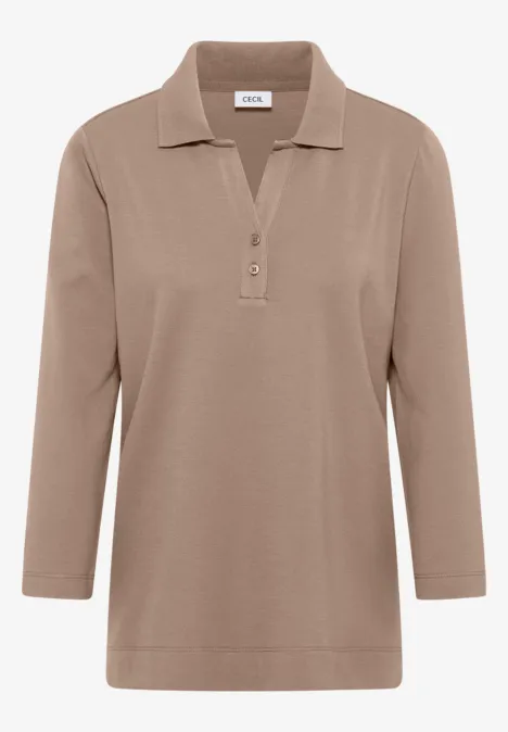 Polo avec détail de boutons natural taupe