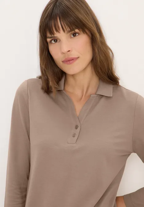 Polo avec détail de boutons natural taupe