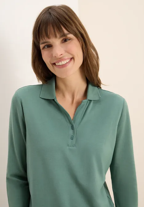 Poloshirt mit Knopfdetail jewel green