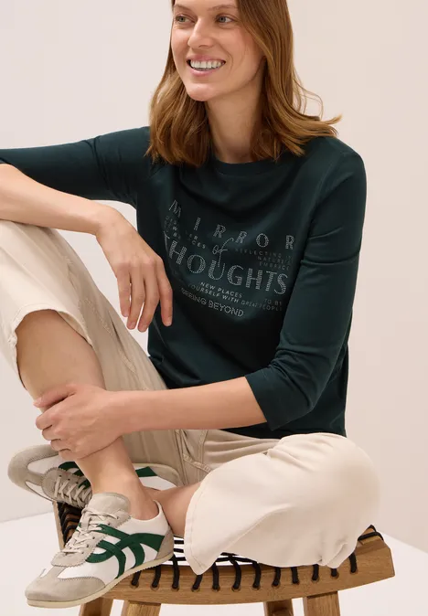 Softes Shirt mit Wording ink green
