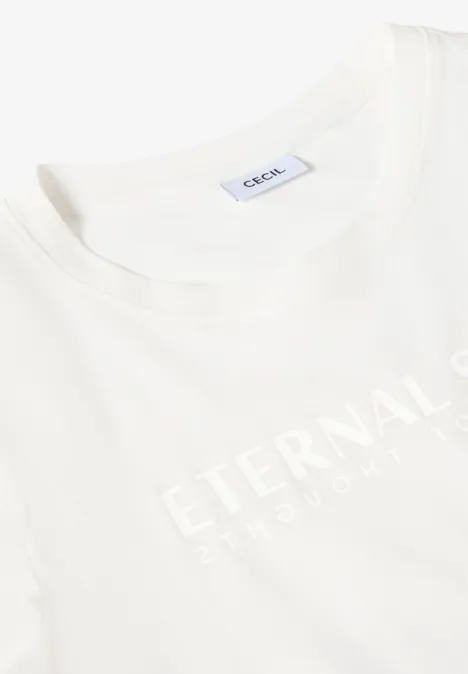 T-Shirt mit Wording Artwork vanilla white