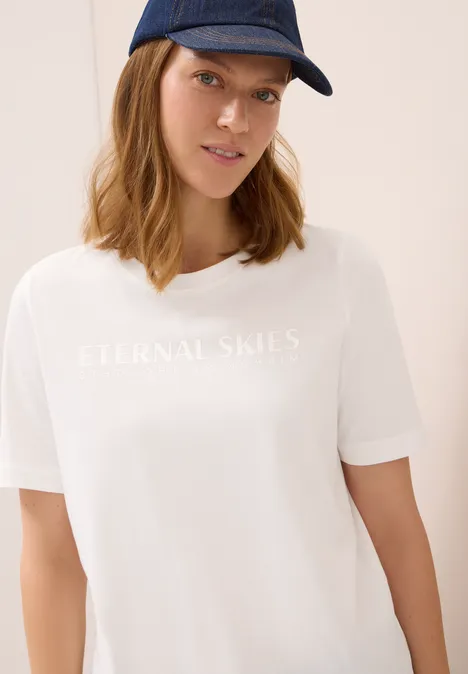 T-Shirt mit Wording Artwork vanilla white